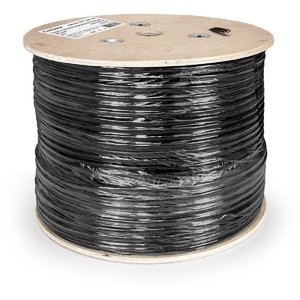 Exegate EX241488RUS Кабель FTP 4 пары кат.5e Exegate 100% медь,24AWG, экран, для внешней прокладки, с тросом, 305м, черный PE