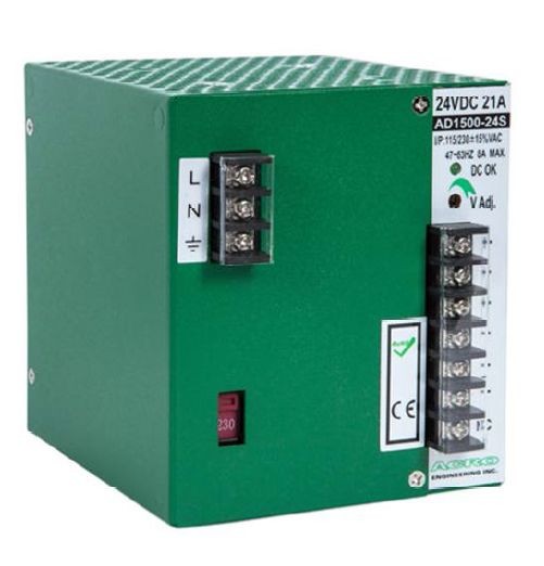 ACRO AD1500-24S, Выход 500W, 24V, 21A, -20...70°C, на DIN-рейку, стену (AD1500-24S)
