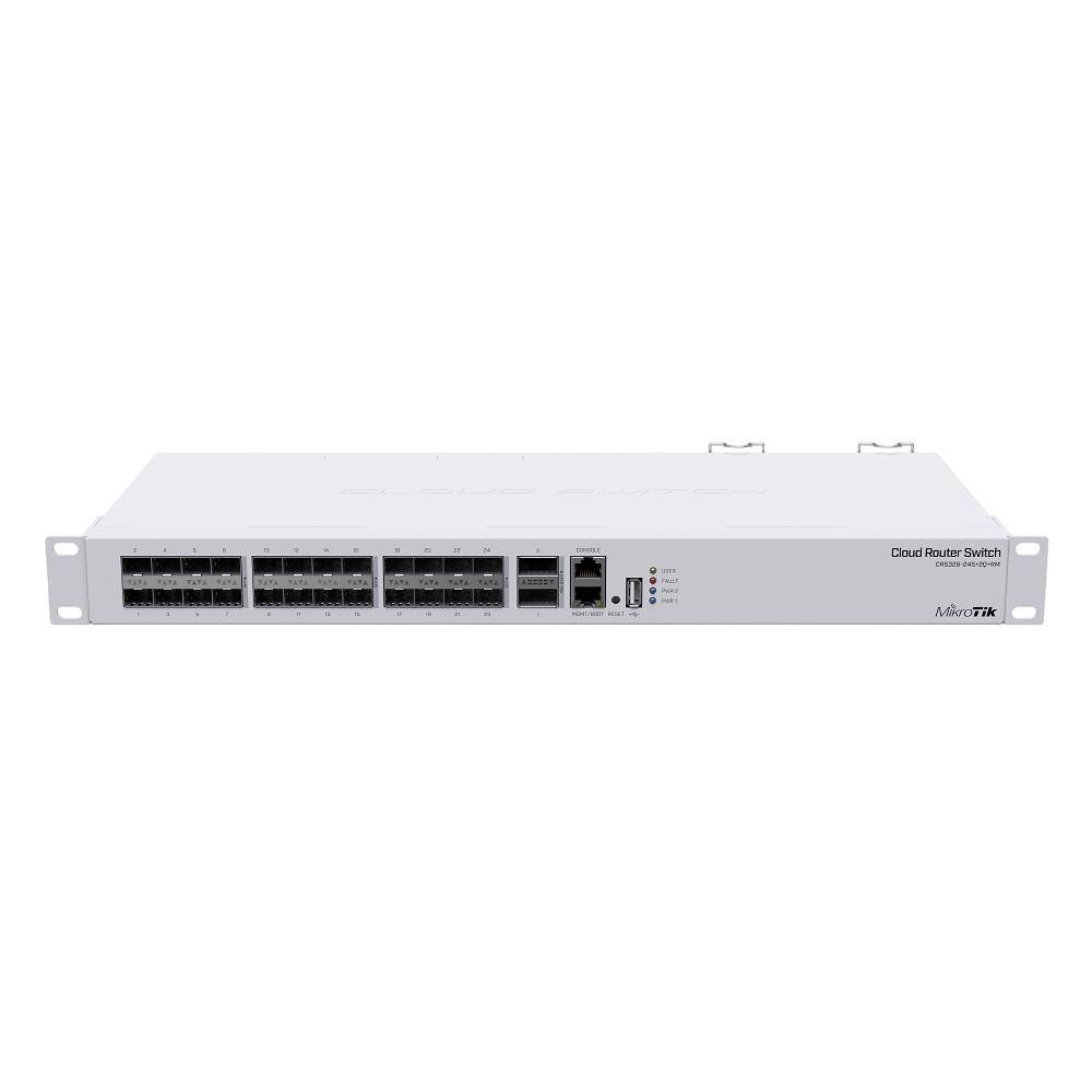 Коммутатор/ CRS326-24S+2Q+RM 40 Gbps QSFP+ ports, 24 10 Gbps SFP+ ports, 320 Gbps throughput, 640 Gbps switching, dual power