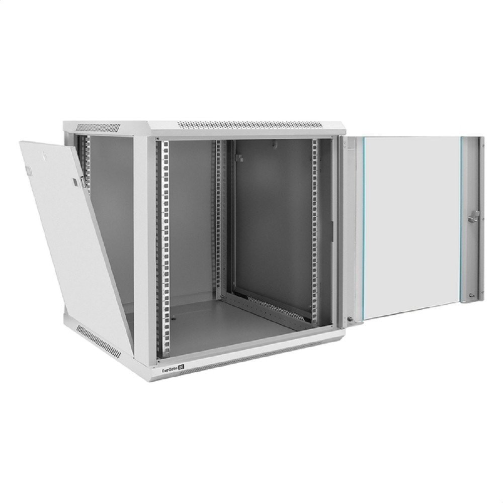 Exegate EX298604RUS Шкаф телекоммуникационный 19" настенный 12U ExeGate EC-WM-12U.600.G.GREY (19”, 12U, 600x600x635mm (ШхГхВ), передняя дверь закаленное стекло, съемные боковые панели, пыле- и влагоза
