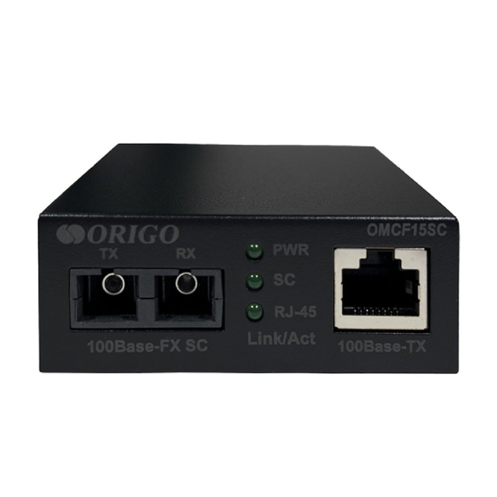 ORIGO OMCF15SC/A1A Медиаконвертер 100Base-TX / 100Base-FX (SC), 1310 нм, одномод, до 15 км