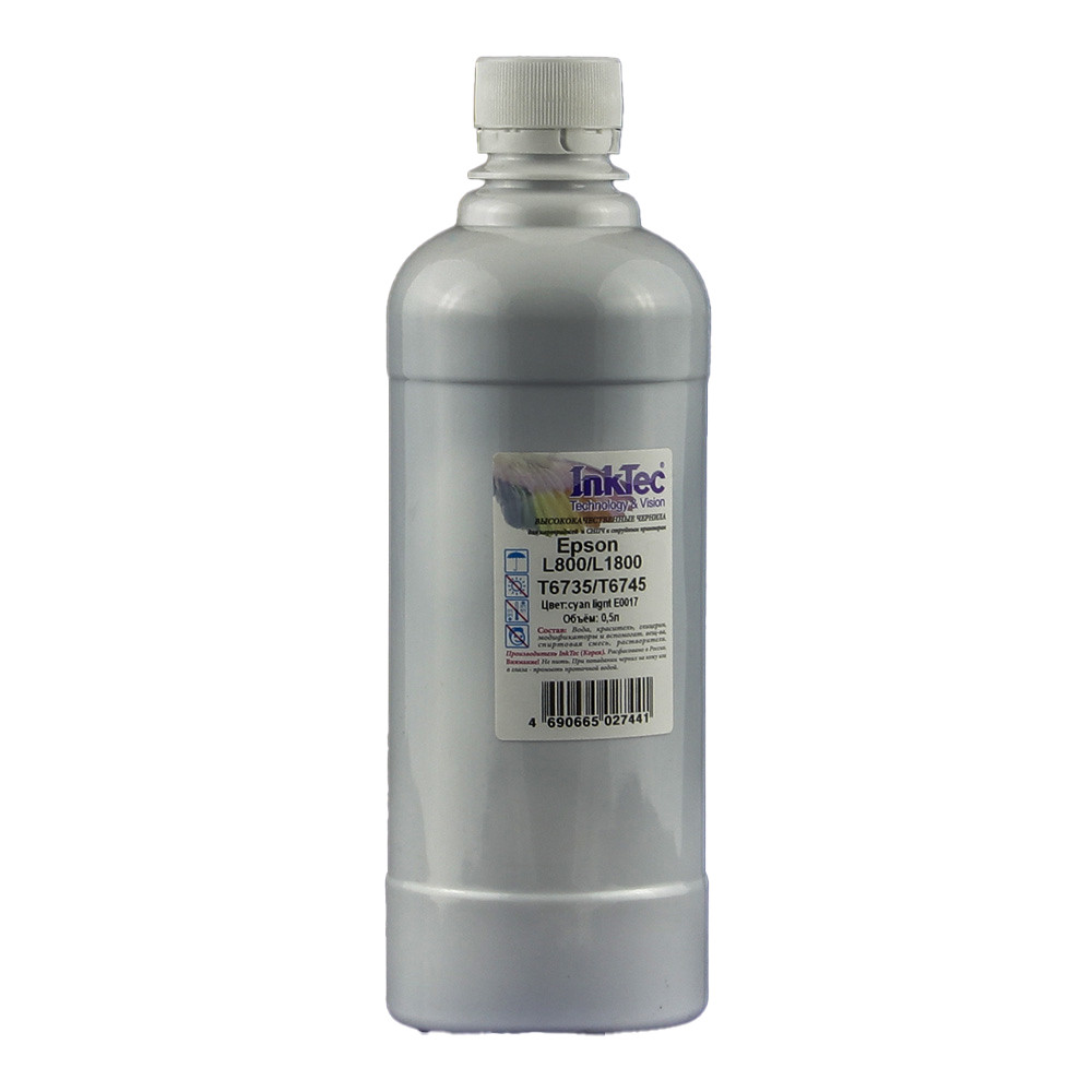 Чернила InkTec (E0017) для Epson L800/L1800 (T6735/ T6745), CL, 0,5 л., E0017-LLM