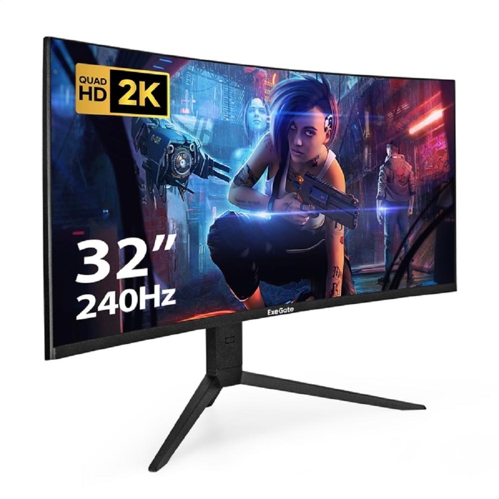 LCD ExeGate 31.5" EC3207TA Combat  {VA Curved 2560x1440 240Hz 1ms 300cd 3000:1 178/178 HDMI 2xDisplayPort USB HAS pivot} [EX297503RUS]