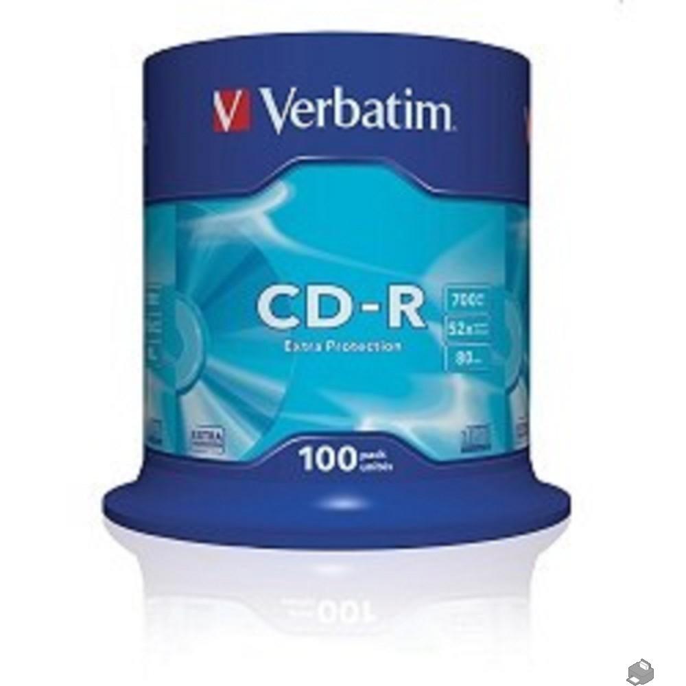 Verbatim  Диски CD-R 100 шт 700Mb 52x Cake Box ( 43411)
