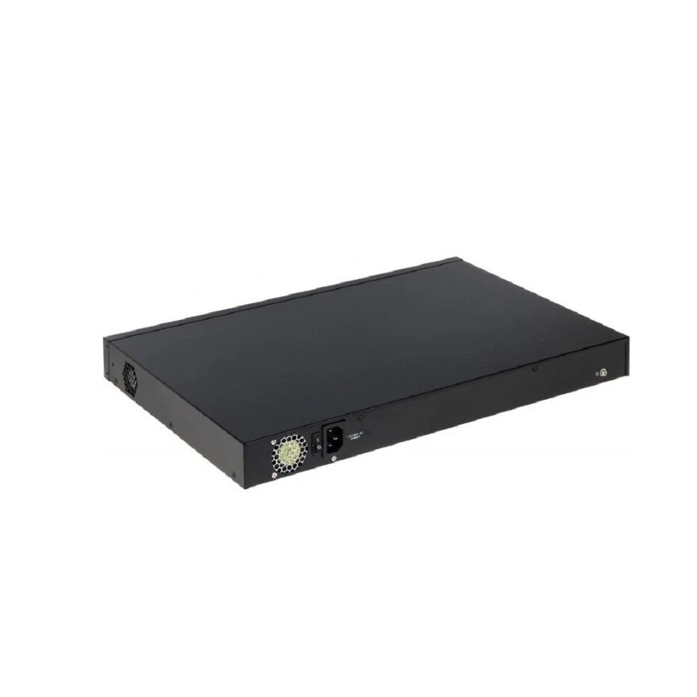DAHUA DH-PFS4226-24ET-360 26-портовый управляемый коммутатор с РоЕ, уровень L2, 24xRJ45 100Mb PoE, 2хКомбо SFP/RJ45 1Gb uplink, суммарно 360Вт, коммутация 8.8 Гбит/с, MAC-таблица 4К
