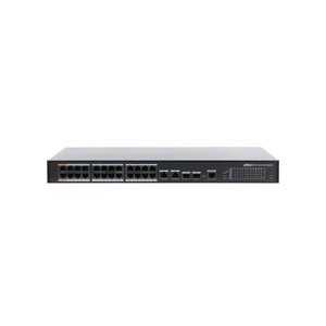 DAHUA DH-PFS4226-24ET-360 26-портовый управляемый коммутатор с РоЕ, уровень L2, 24xRJ45 100Mb PoE, 2хКомбо SFP/RJ45 1Gb uplink, суммарно 360Вт, коммутация 8.8 Гбит/с, MAC-таблица 4К
