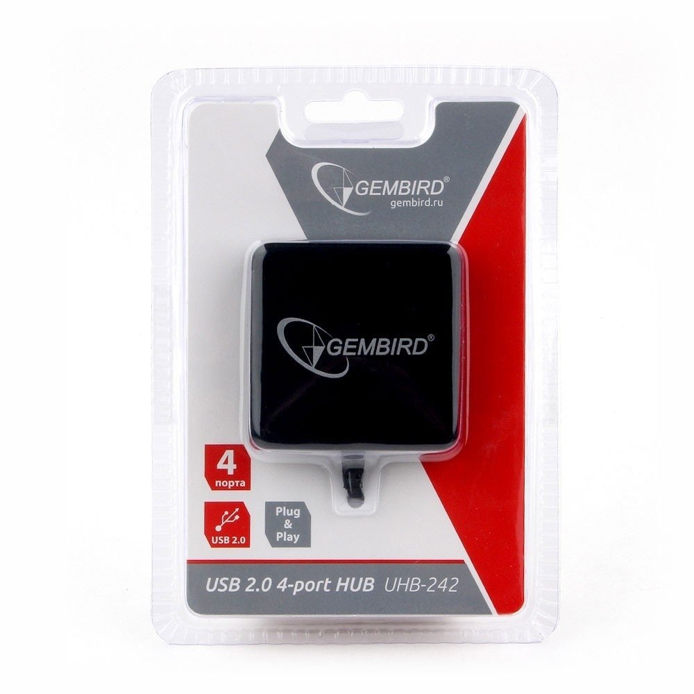 Gembird HUB USB2.0 4-port [UHB-242] , 4 порта, черный