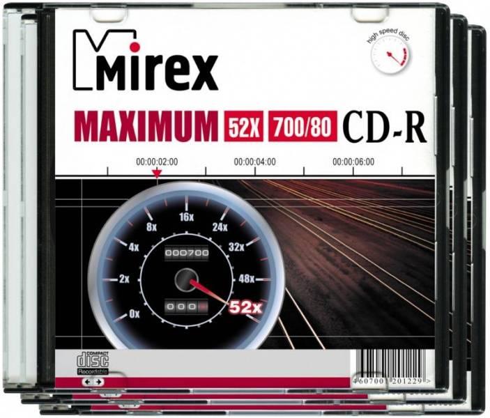 Диск CD-R Mirex 700 Mb, 52х, Maximum, Slim Case (1), (1/200), UL120052A8S