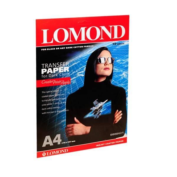 Термотрансфер LOMOND A4 (21X29,7см) 10л для струйн. цв. принтера, темный, 0808421