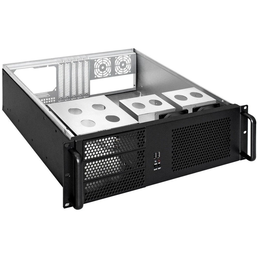 Exegate EX264270RUS Серверный корпус Exegate Pro 3U390-08 <RM 19",  высота 3U, глубина 390, без БП, USB>