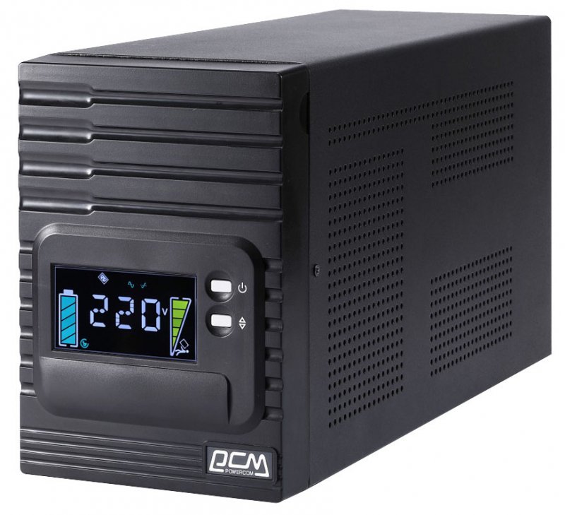 Источник бесперебойного питания Powercom Smart King Pro+ SPT-1000 LCD 800Вт 1000ВА черный/ UPS Powercom Smart King Pro+ SPT-1000 LCD 800W 1000Va black, SPT-1000-II LCD