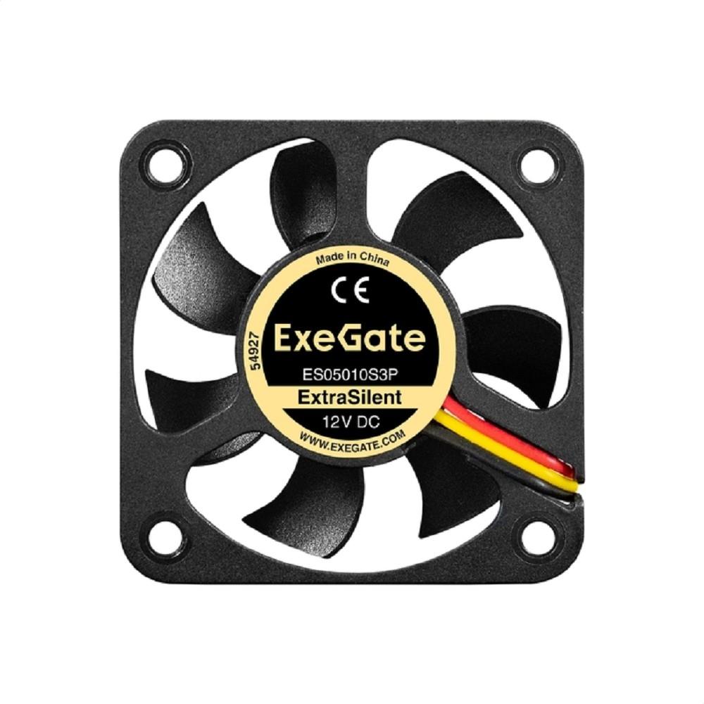 Exegate EX297018RUS Вентилятор 12В DC ExeGate ExtraSilent ES05010S3P (50x50x10 мм, Sleeve bearing (подшипник скольжения), 3pin, 5000RPM, 28dBA)