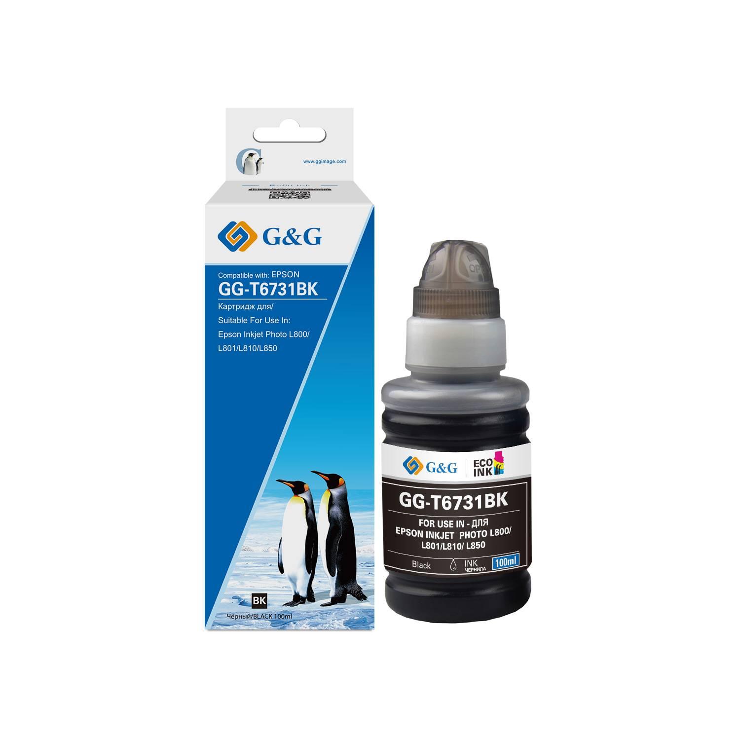 Чернила G&G, аналог Epson C13T67314A (T6731BK) черные 100 ml, GG-C13T67314A
