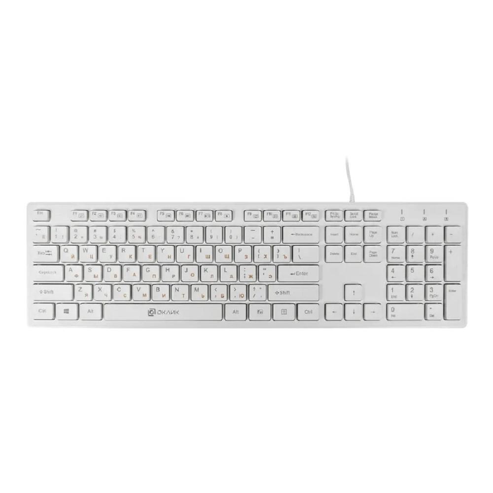 Клавиатура Oklick 500M белый USB slim Multimedia  [1061586]