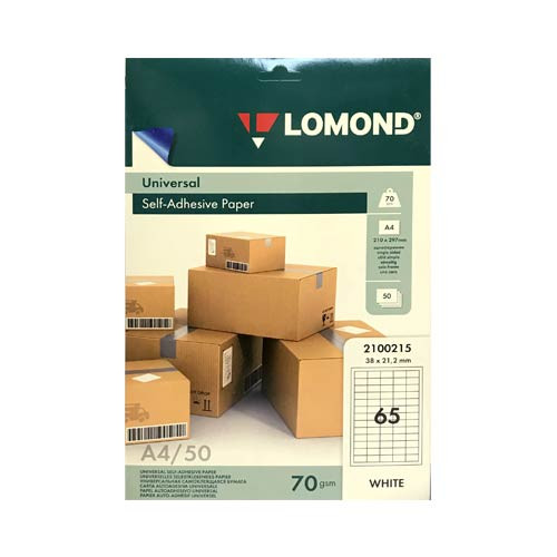 Адресные наклейки 65-дел A4, 50л (38,0*21,2) Lomond