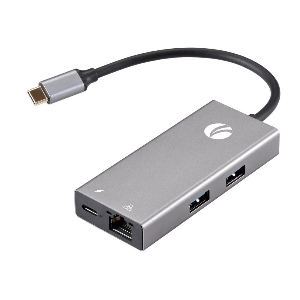 VCOM CU459 Адаптер Type-Cm --> RJ-45+3USB3.0(f) +PD+HDMI1.4.<CU459>