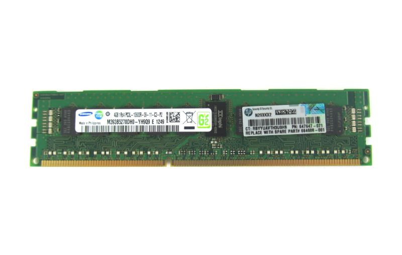 664688-001 Модуль памяти 4Gb HPE 1333MHz PC3L-10600R-9 DDR3 single-rank x4 1.35V reg DIMM