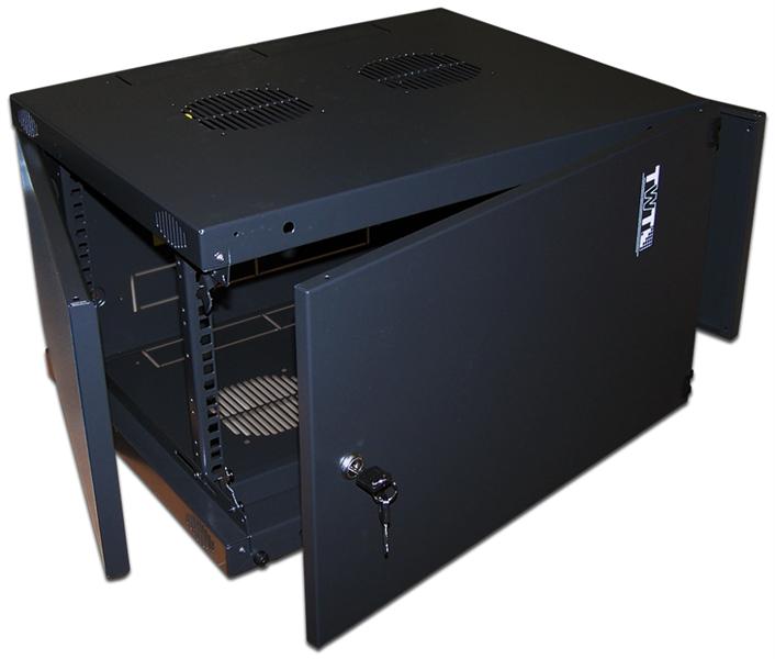 Шкаф Шкаф настенный Next, 9U 550x450, металлическая дверь, черный, TWT-CBWNM-9U-6x4-BK