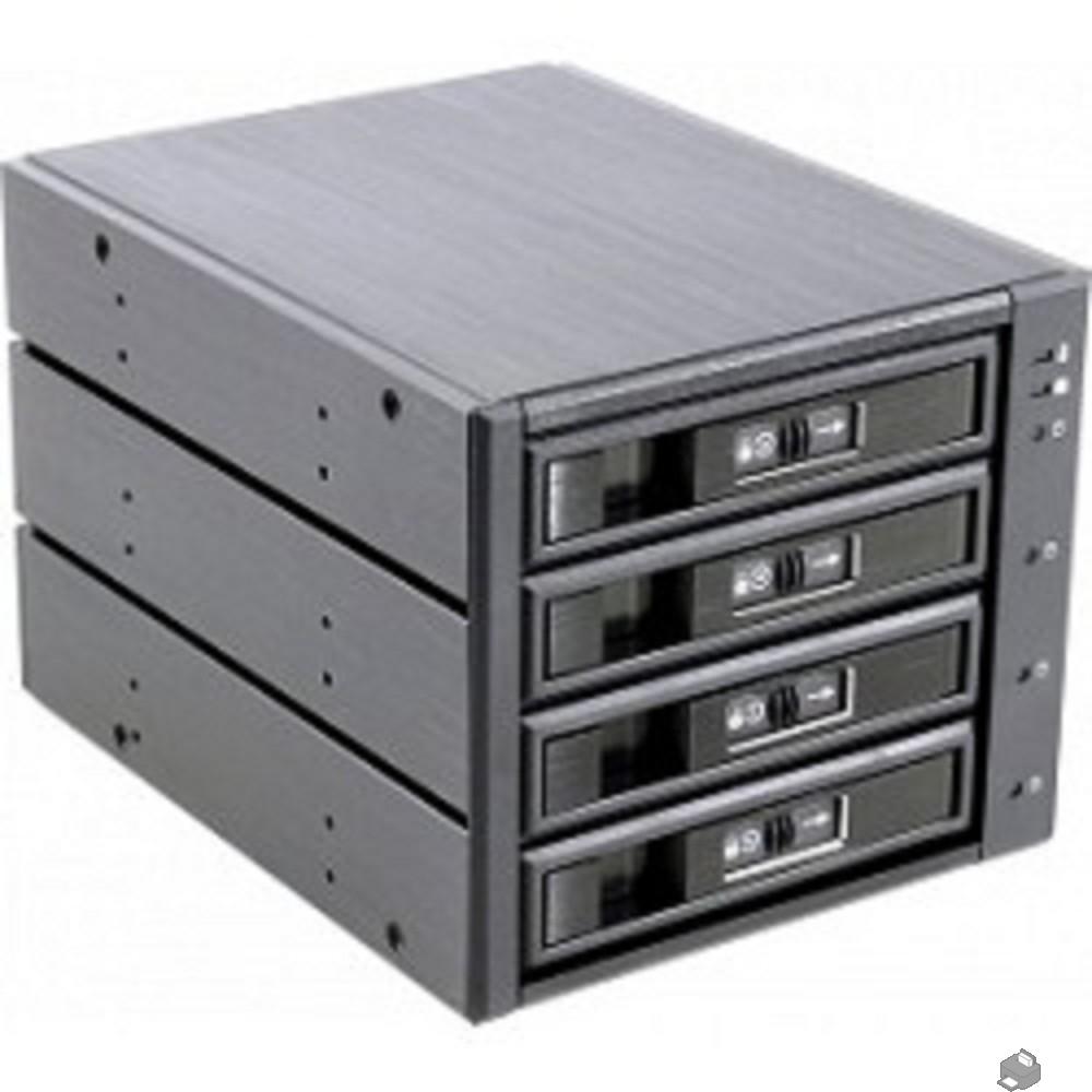 Procase L3-304-SATA3-BK {Hot-swap корзина 4 SATA3/SAS 6Gb, черный, с замком, hotswap aluminium mobie rack module (3x5,25) 1xFAN 80x15mm}