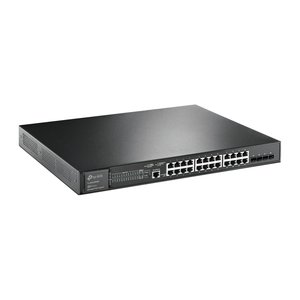 TP-Link SG3428XMP Управляемый коммутатор JetStream уровня 2+ с 24 гигабитными портами RJ45 и 4 портами SFP+