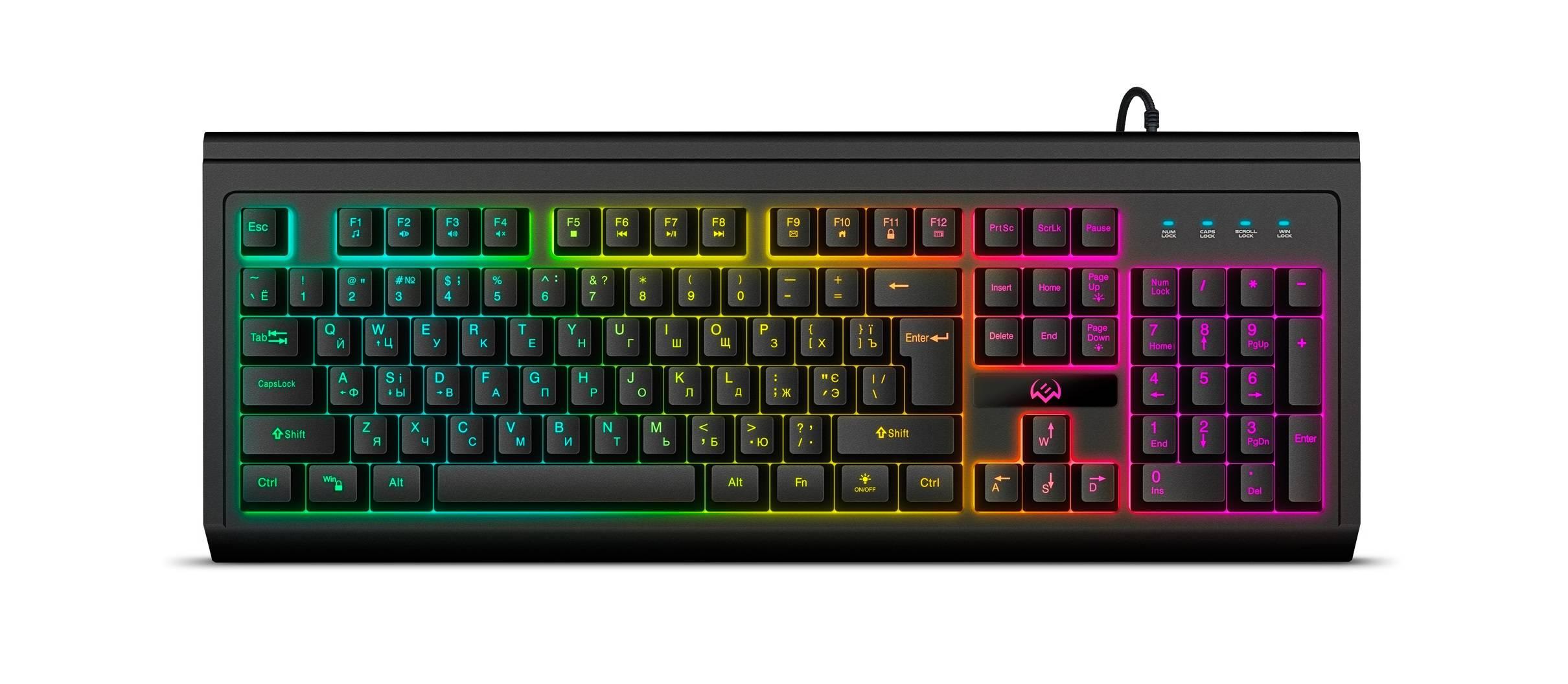 SVEN Клавиатура проводная игровая KB-G8400 (104кл, ПО, RGB-подсветка)  2, SV-021504