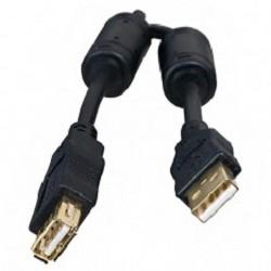 5bites UC5011-050A Проф. Кабель  USB2.0, AM/AF, зол.разъемы, ферр.кольца, 5м., черный