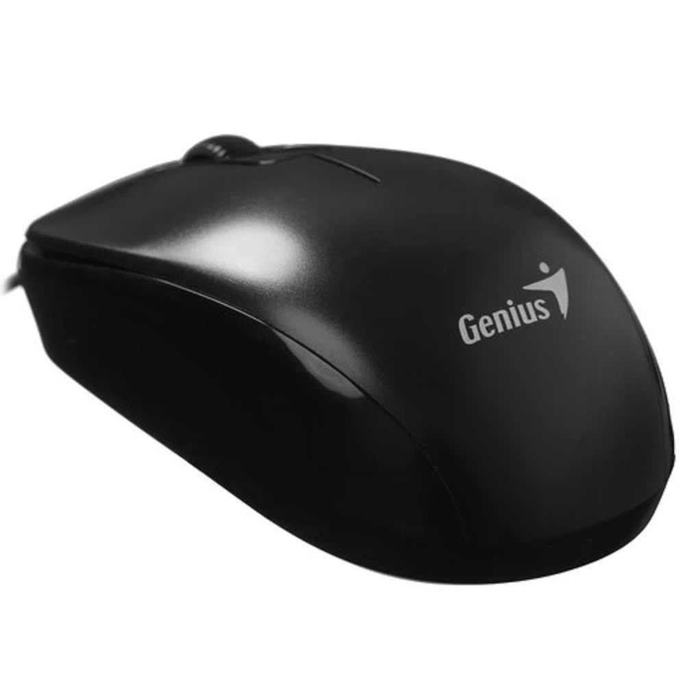 Мышь проводная Genius DX-110, USB, оптическая, разрешение 1000 DPI, 3 кнопки, кабель 1.5m, для правой/левой руки. Цвет: черный (31010009400)