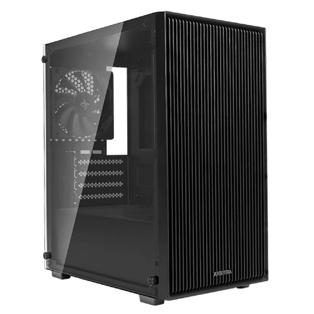 XASTRA Корпус A307M 3BK Black mATX/Mesh/ tempered glass / 3x120mm PWM FC black fans/ A307M-3FC12BK