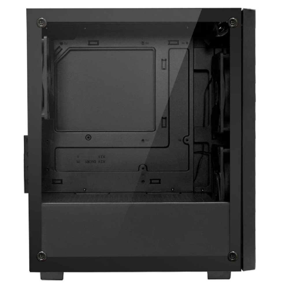 XASTRA Корпус A307M 3BK Black mATX/Mesh/ tempered glass / 3x120mm PWM FC black fans/ A307M-3FC12BK