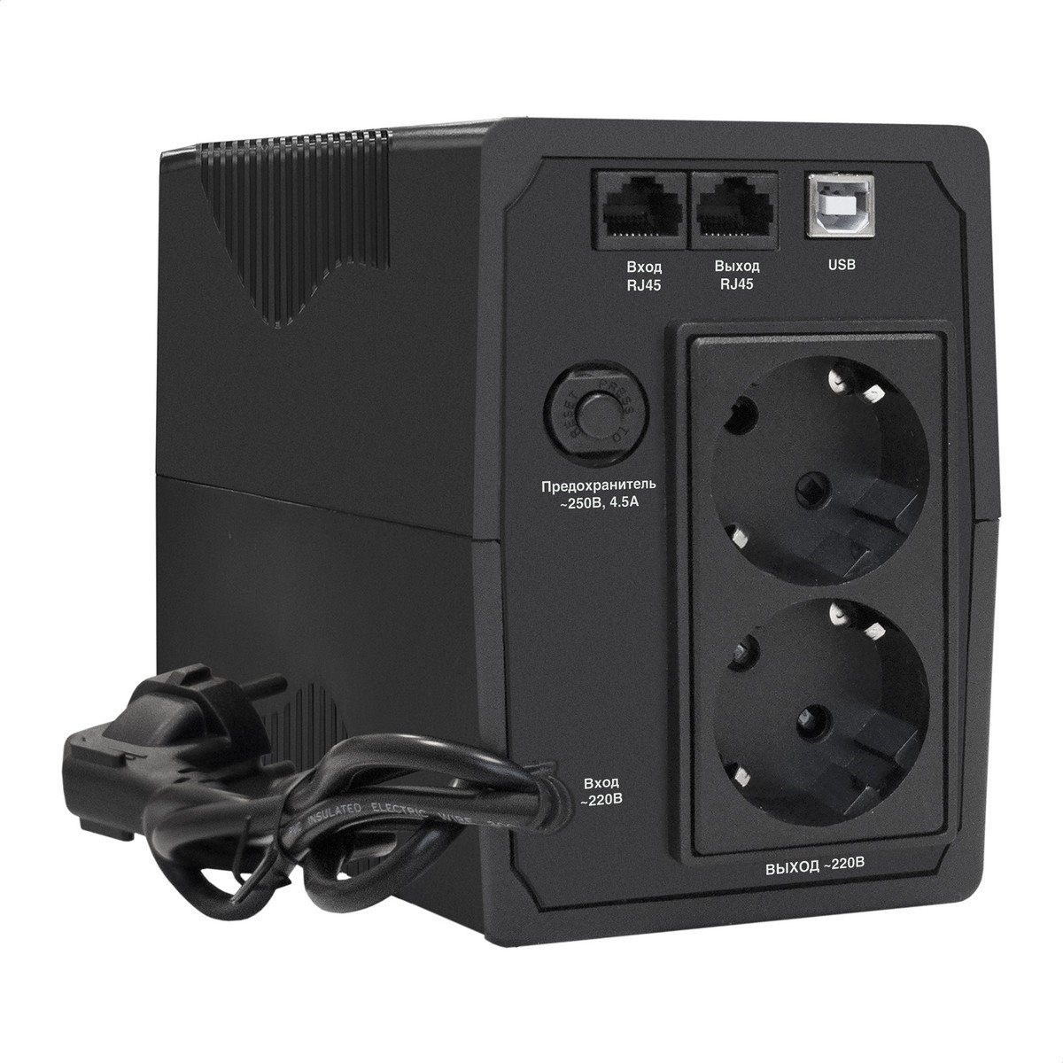 Exegate EP285478RUS ИБП ExeGate Power Smart ULB-850.LCD.AVR.EURO.RJ.USB <850VA/480W, LCD, AVR, 2 евророзетки, RJ45/11, USB, Black>