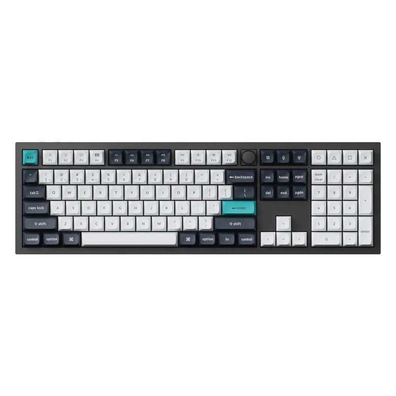 Полноразмерная (100%) механическая клавиатура Keychron Q6 Max - 3 типа подключения, 108 клавиш, цвет Carbon Black, переключатели Gateron Jupiter Red, Q6M-M1P-RU