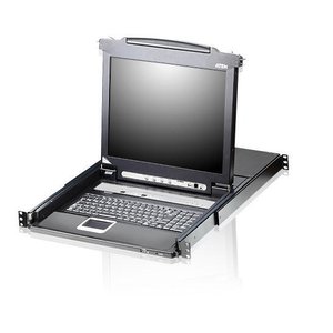 8-портовый KVM-переключатель с ЖК-дисплеем Slideaway/ATEN/ SINGLE RAIL 8P PS/2-USB LCDKVMP 17INCH, CL5708MR