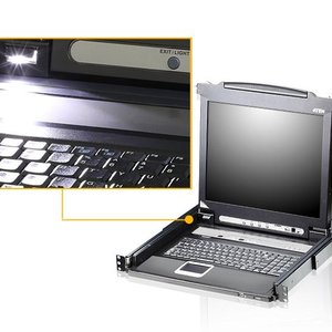 8-портовый KVM-переключатель с ЖК-дисплеем Slideaway/ATEN/ SINGLE RAIL 8P PS/2-USB LCDKVMP 17INCH, CL5708MR
