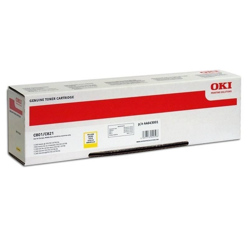 Тонер-картридж Oki C801/821 7.3K (yellow), 44643005/44643001