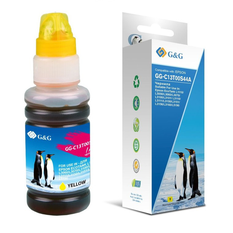 GG-C13T00S44A G&G чернила желтые 103(003,004)Y для Epson L31series/32series/L1110/L1210/5290 70мл