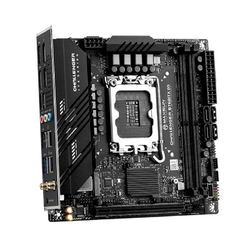 MAXSUN MS-Challenger B760ITX D5 (Socket 1700, mini-ITX, 2*DDR5, 2*HDMI/2*DP, 4*SATA3,  2*M.2, 1xPCI-E x16,  4*USB 2.0,  2 x USB 3.2 Gen1, LAN 1*1G/1*2.5G,  RTL)