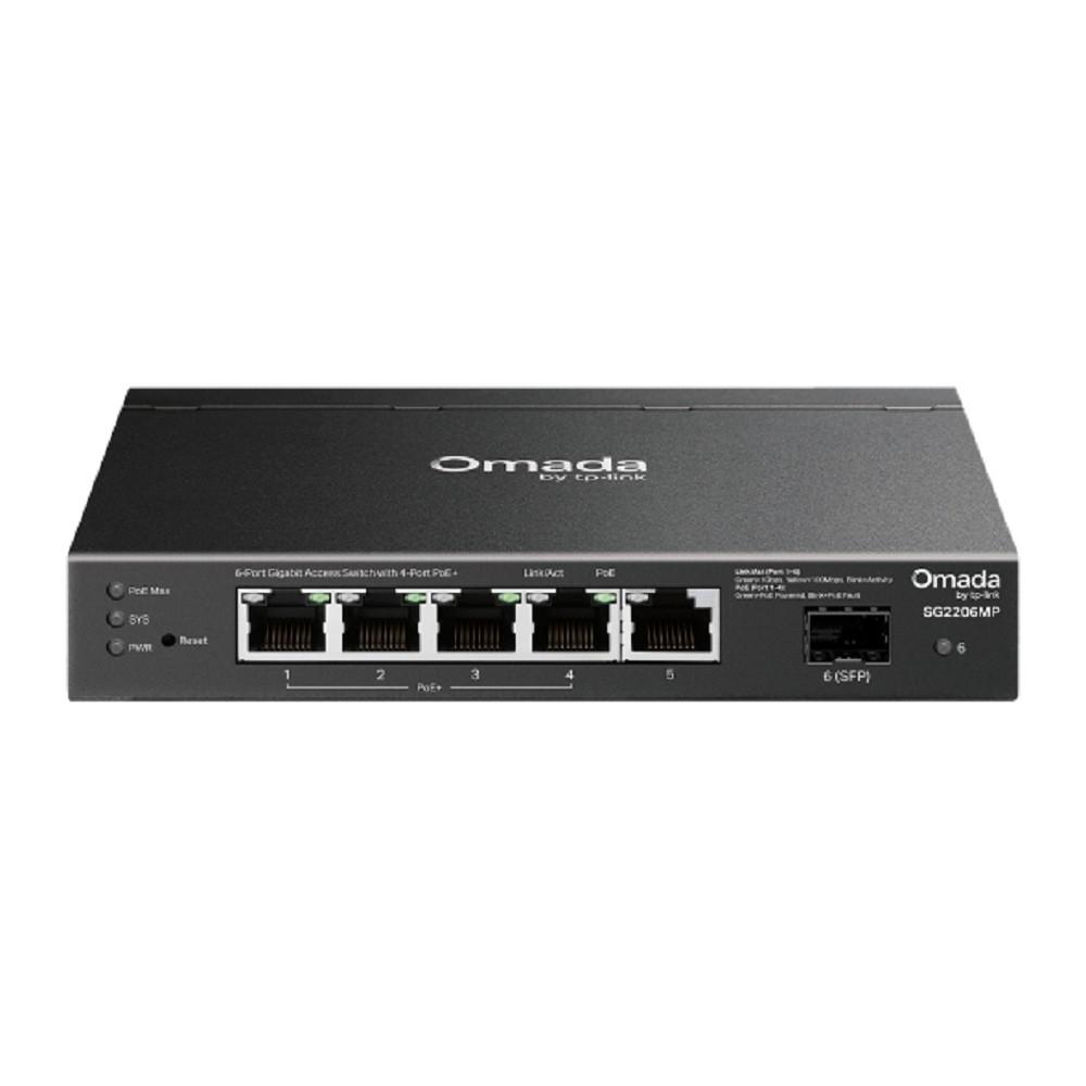 TP-Link SG2206MP Omada 6-портовый гигабитный управляемый коммутатор Smart с 4 портами PoE+