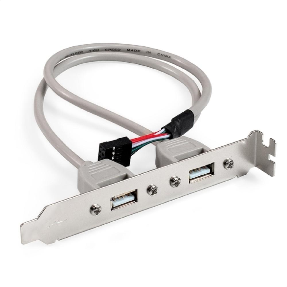 Exegate EX298294RUS Планка портов в корпус 2xUSB2.0 ExeGate BrctUSB2-2A (USB 2.0 9pin (IDC 9pin F) --> 2x USB 2.0 Af, кабель 20см)