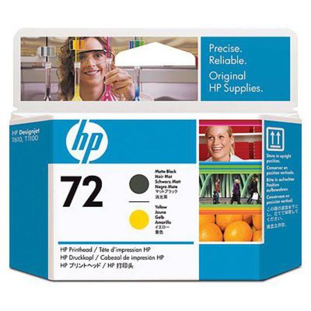 Печатающая головка HP 72 черная матовая и желтая (6000 стр), C9384A