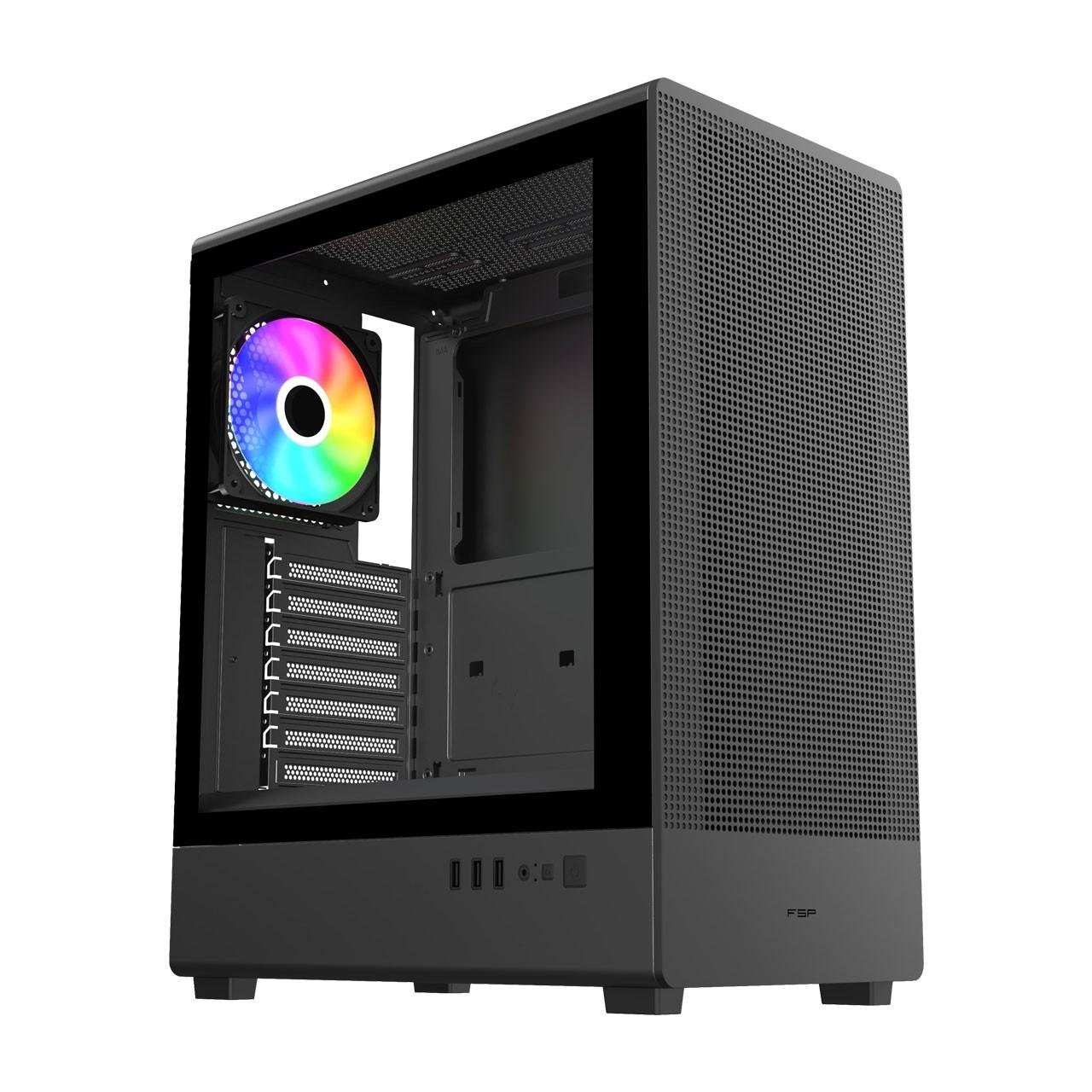 FSP Корпус ATX Minitower M221-BA, USB3.0 x 1/USB2.0 x 2, Black , POC0000359