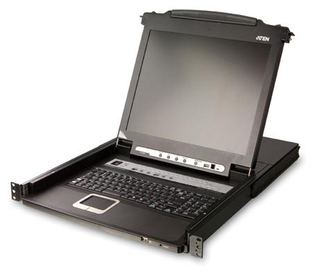 КВМ консоль ATEN 17" 8-Port PS/2-USB VGA Single Rail LCD KVM Switch, CL5708M-ATA-RG