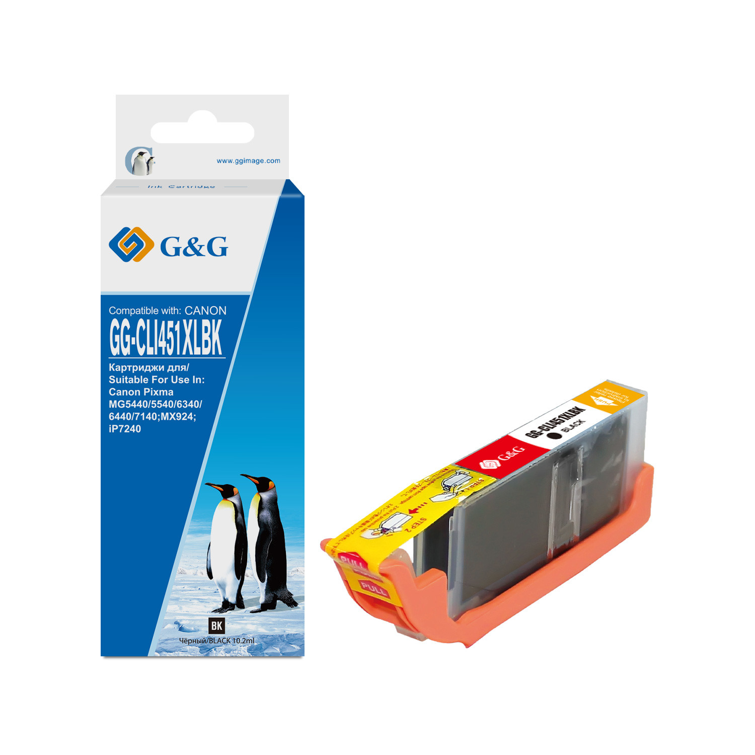 GG-CLI451XLBK G&G струйный черный картридж для Canon Pixma MG5440/6340 IP7240