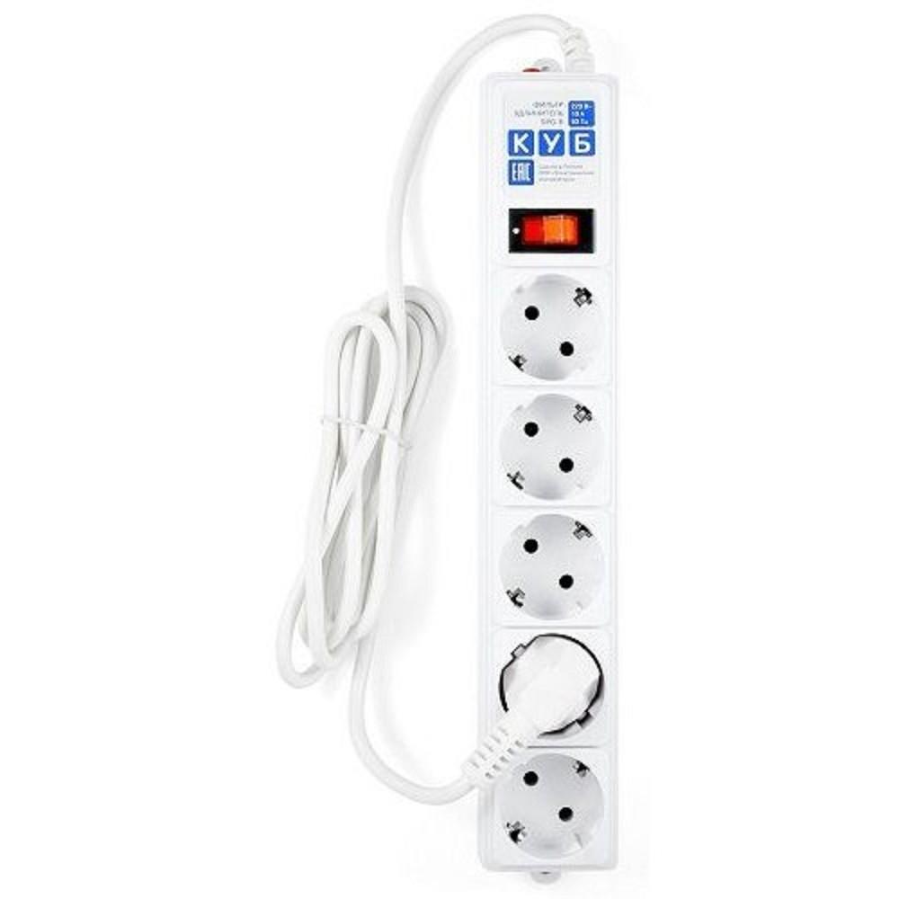 PowerCube Фильтр-удлинитель 0.5м, 5 розеток 10А (SPG-B-0,5M-WHITE), белый {13560}, SPG-B-0,5М-WHITE