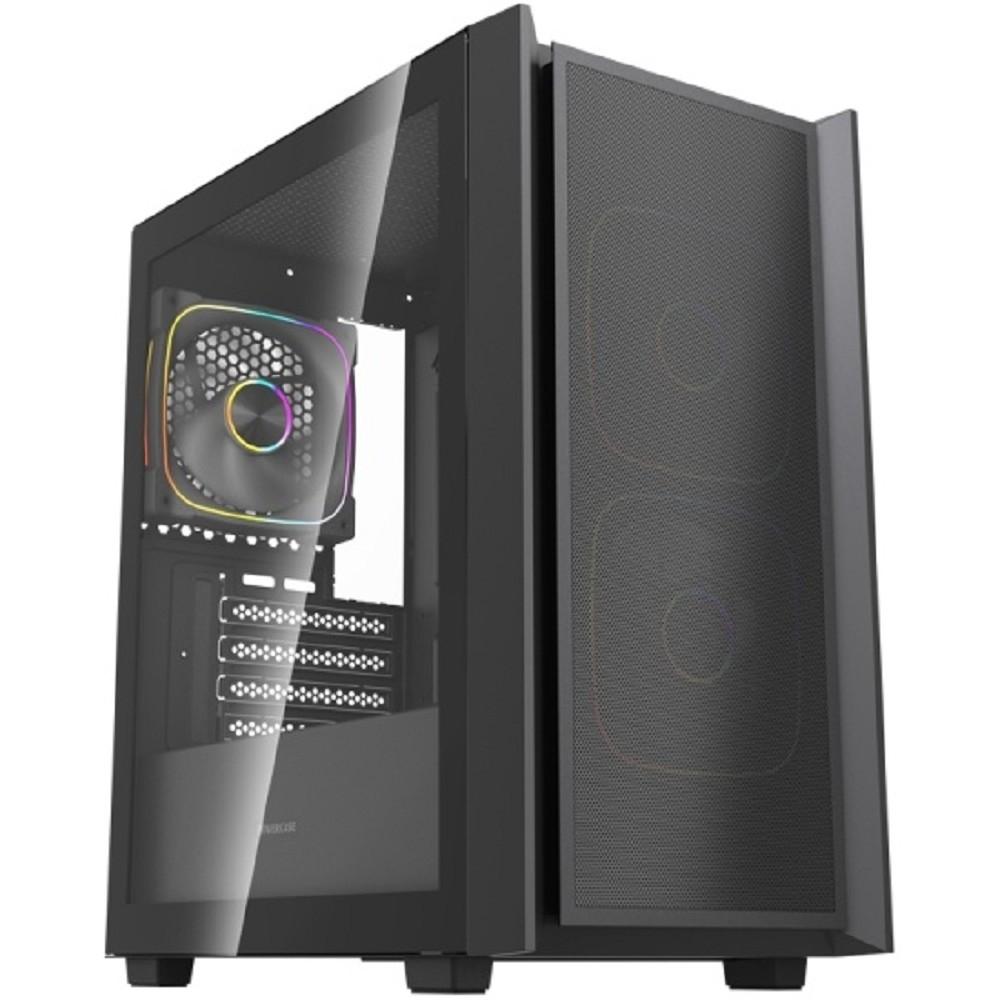 Powercase Корпус Mistral SM03 ARGB, Tempered Glass, 3x120mm ARGB PWM fans, чёрный, mATX  (CMMSM03B-A3)
