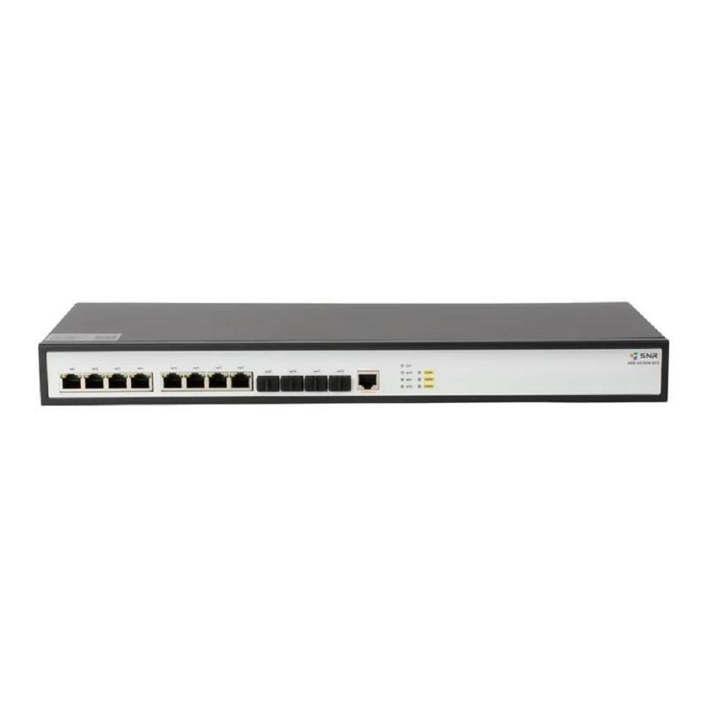 SNR SNR-S5310X-8TX-UPS Управляемый коммутатор уровня 2+, 8 портов 1/2.5/5/10GBASE-T, 4 порта 1/10G SFP+ встроенный БП ~220V AC, разъем для АКБ 12V с возможностью заряда