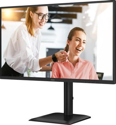 LCD AOC 27" Q27E4CV Black с поворотом экрана {IPS 2560x1440 120Hz 4ms 178/178 350cd 1500:1 HDMI2.0 DisplayPort 4xUSB3.2 USB-C(PD 90W) RJ45 HAS Pivot inPSU Speakers VESA}