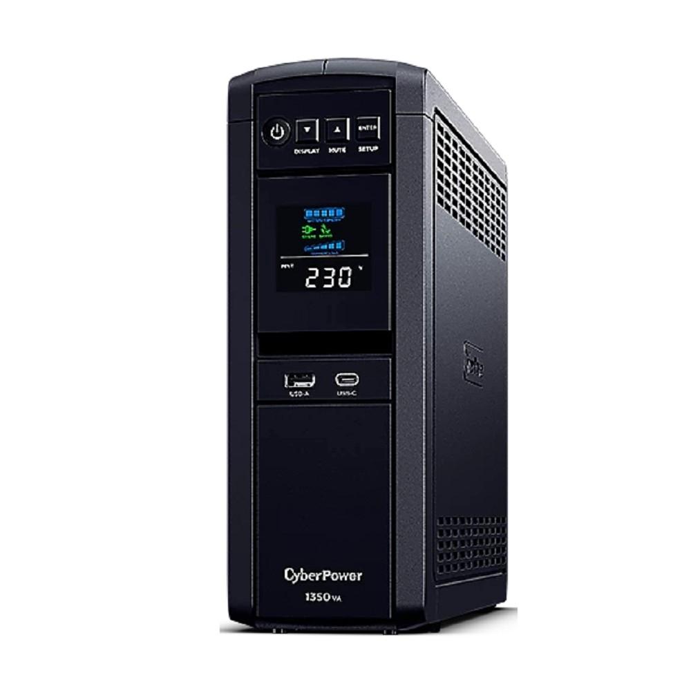 ИБП CyberPower CP1350EPFCLCD {Line-Interactive, Tower, 1350VA/810W USB/RS-232/RJ11/45/USB/SNMPslot  charger A/С (6 EURO), 12В/7 Ач х 2}