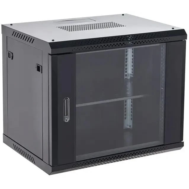 Rexant (04-0964-121) Настенный телекоммуникационный шкаф 19" 9U 600?450мм, дверь металл, с задней стенкой, разборный, серый (RAL 7035)