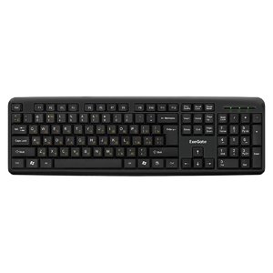 Exegate EX286204RUS Комплект ExeGate Professional Standard Combo MK120 (клавиатура влагозащищенная 104кл.+ мышь оптическая 1000dpi,3 кнопки и колесо прокрутки; USB,длина кабелей 1,5м,черный,ColorBox) 