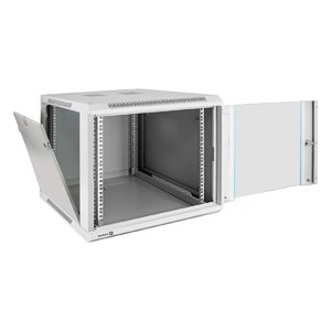 Exegate EX298602RUS Шкаф телекоммуникационный 19" настенный 9U ExeGate EC-WM-9U.600.G.GREY (19”, 9U, 600x600x500mm (ШхГхВ), передняя дверь закаленное стекло, съемные боковые панели, пыле- и влагозащит